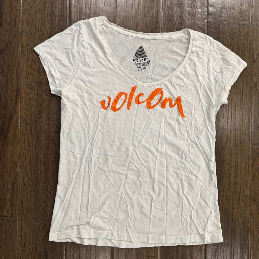 Volcom Tee with Vibrant Orange Accent